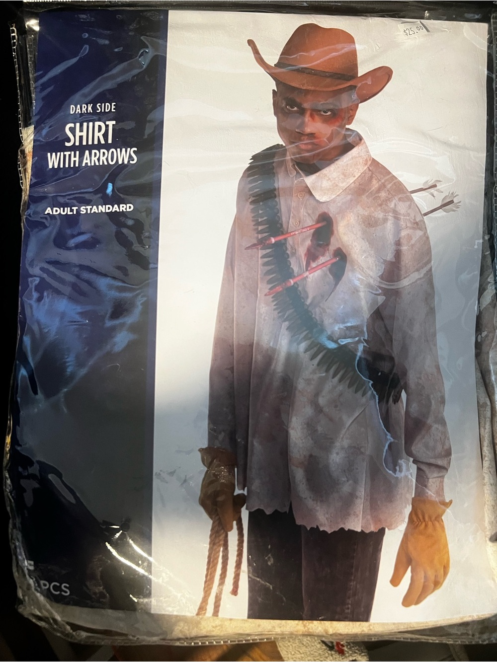 White Men's Long Sleeve 'Shirt with Arrows' Costume Shirt